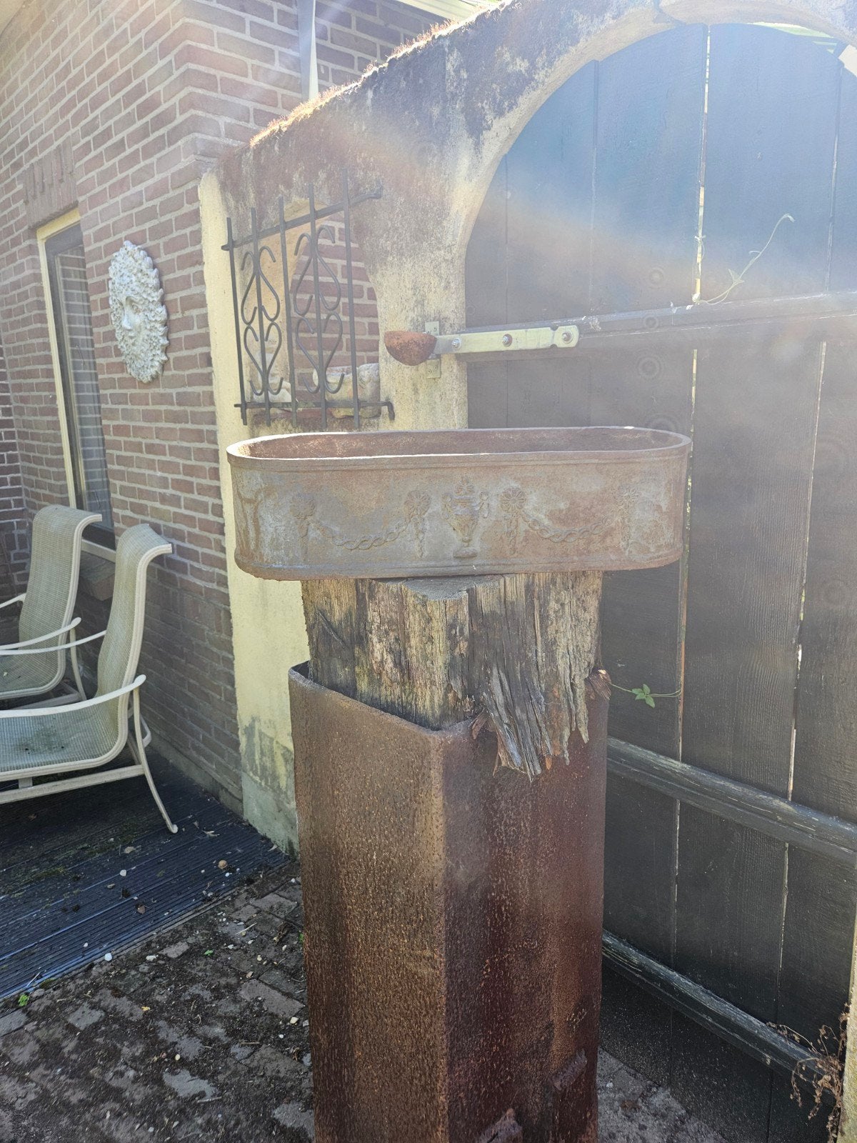 gietijzeren bloembakken, Tuin en Terras, Ophalen, Rond, Metaal, Minder dan 30 cm