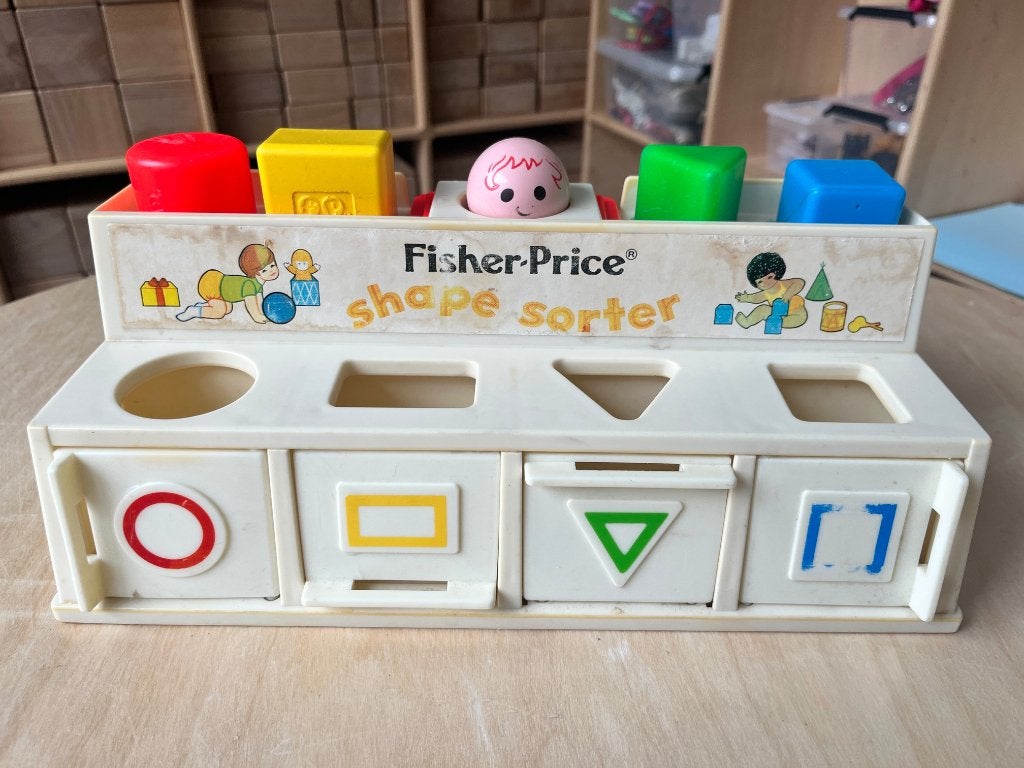 Fisher Price, Vormen sorteer box, Vintage, Ophalen of Verzenden, Gebruikt, Speelset