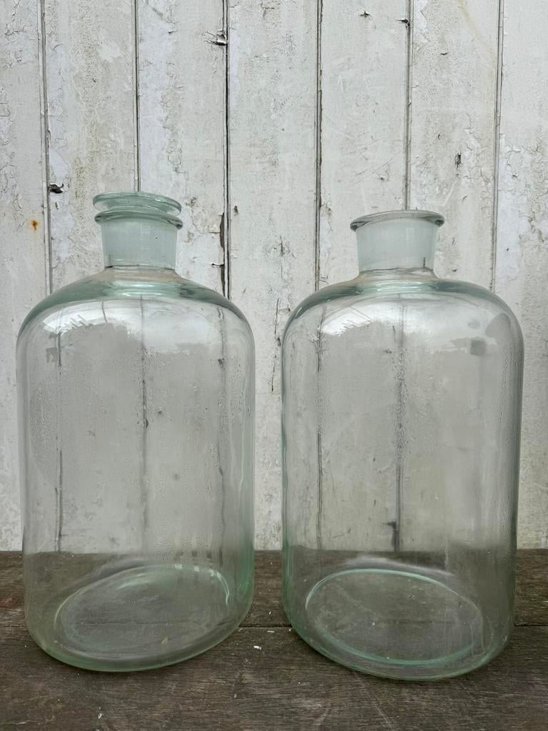 Vintage apothekersflessen glazen flessen, Antiek en Kunst, Curiosa en Brocante, Ophalen