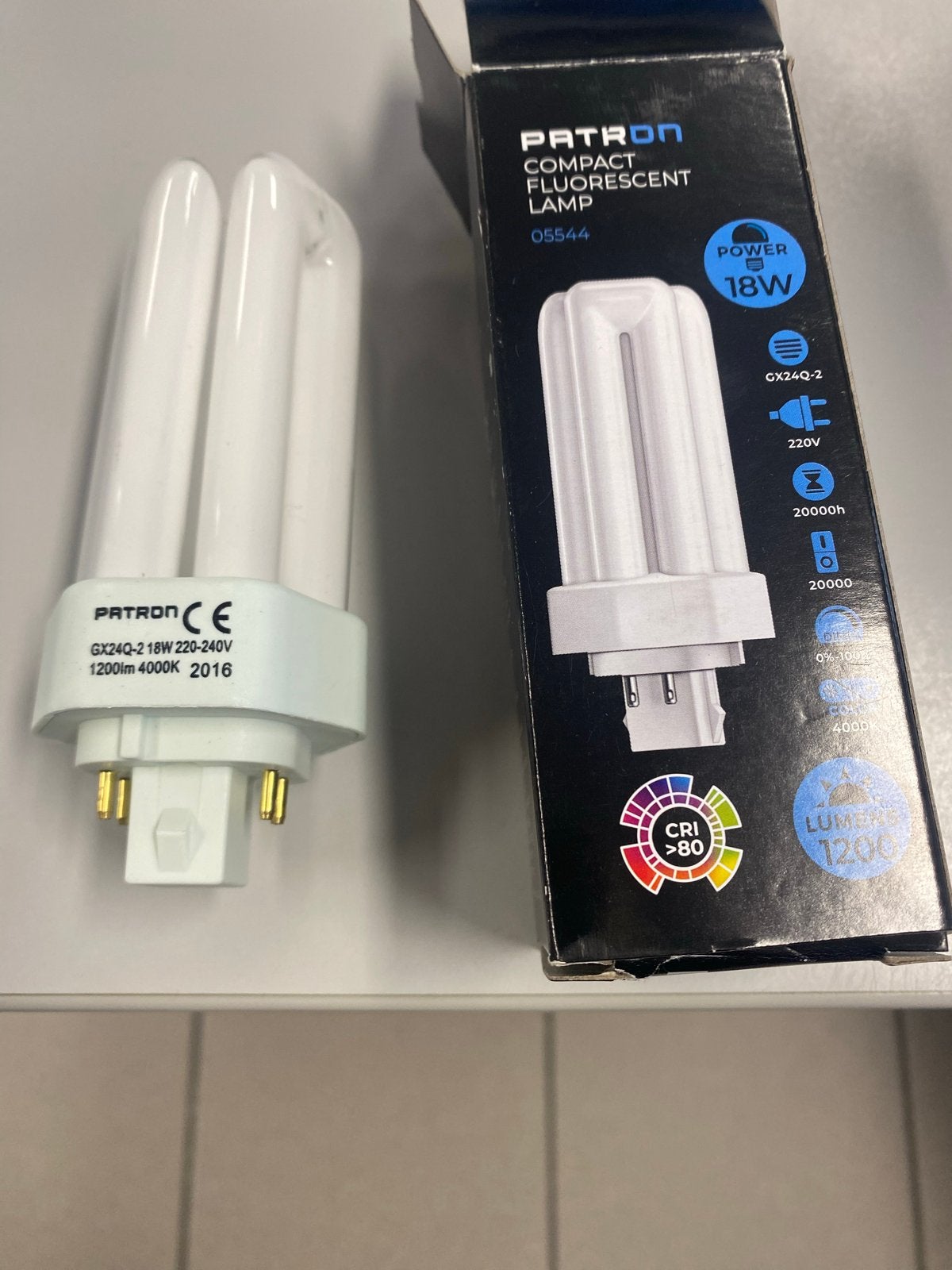 Patron Compact Fluorescent Lamp GX24Q-2 18W 4000K, Ophalen, Nieuw, Overige fittingen, Spaarlamp