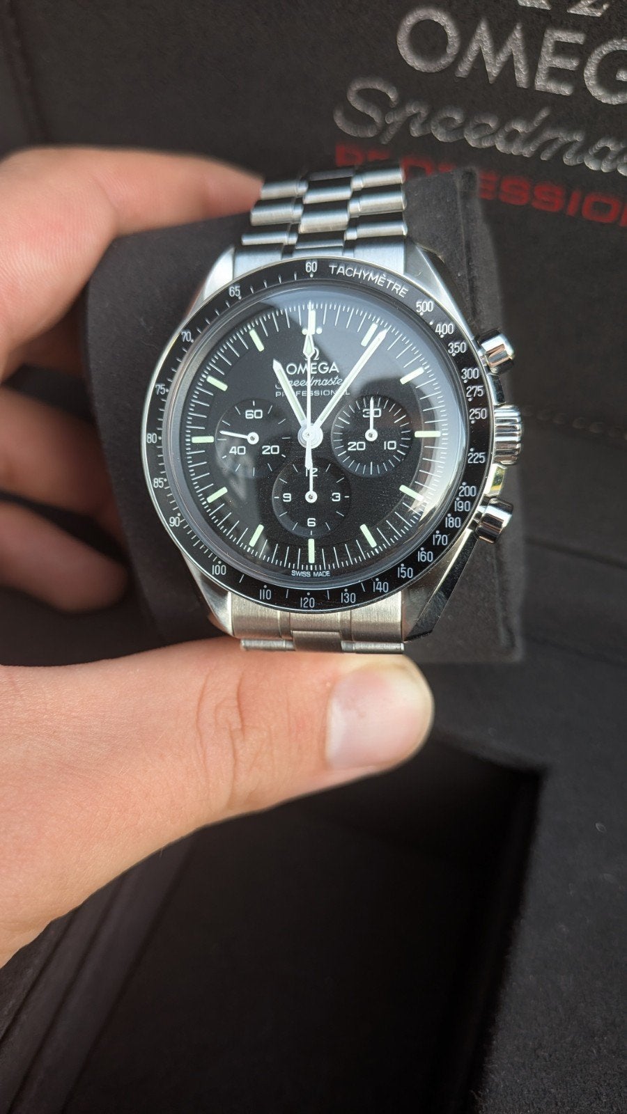 Omega Speedmaster Professional met doos en papieren, Staal, Staal, Polshorloge, Nieuw