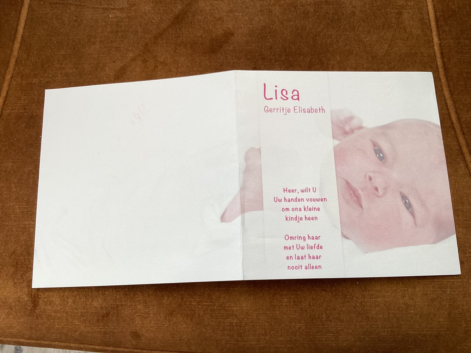 Lisa. Met foto, Ophalen of Verzenden, 2000 tot heden
