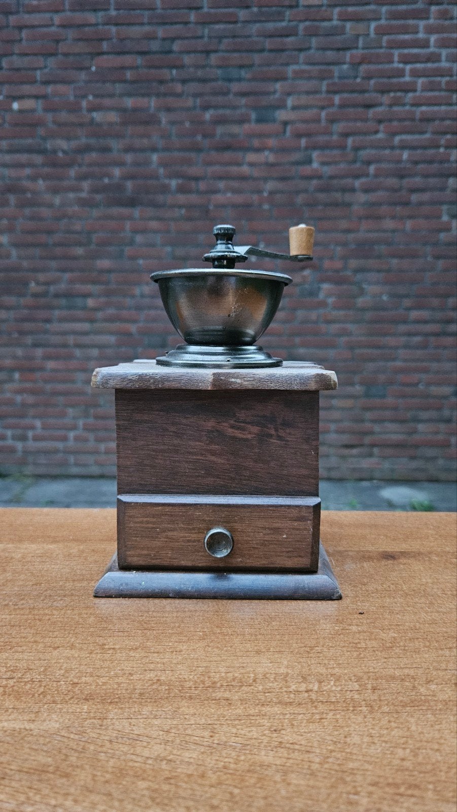 Vintage Koffiemolen - Hout en Metaal, Antiek en Kunst, Antiek | Keukenbenodigdheden, Ophalen of Verzenden