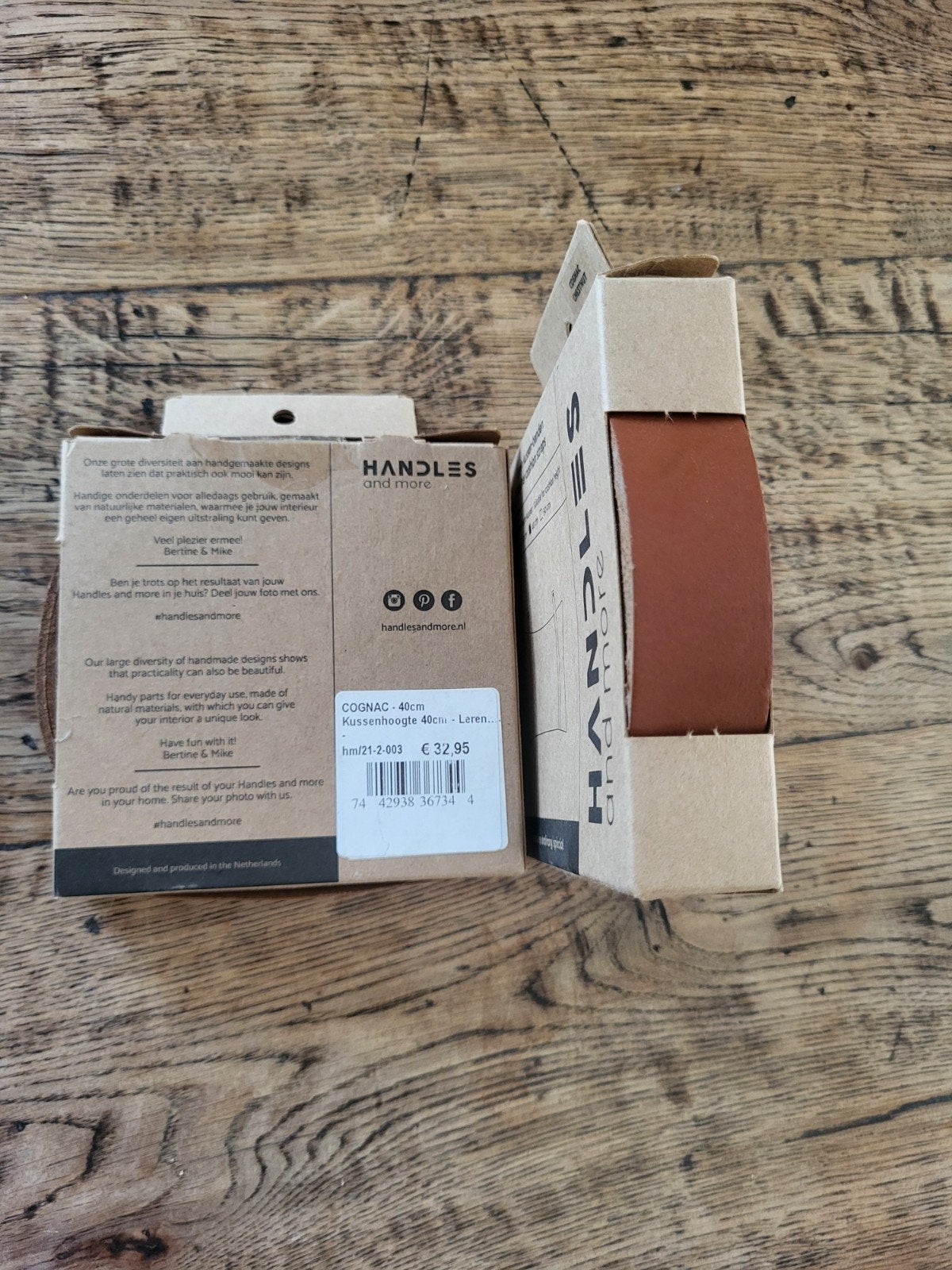 Cognac leren kussen-banden, Ophalen of Verzenden, Nieuw, Leer