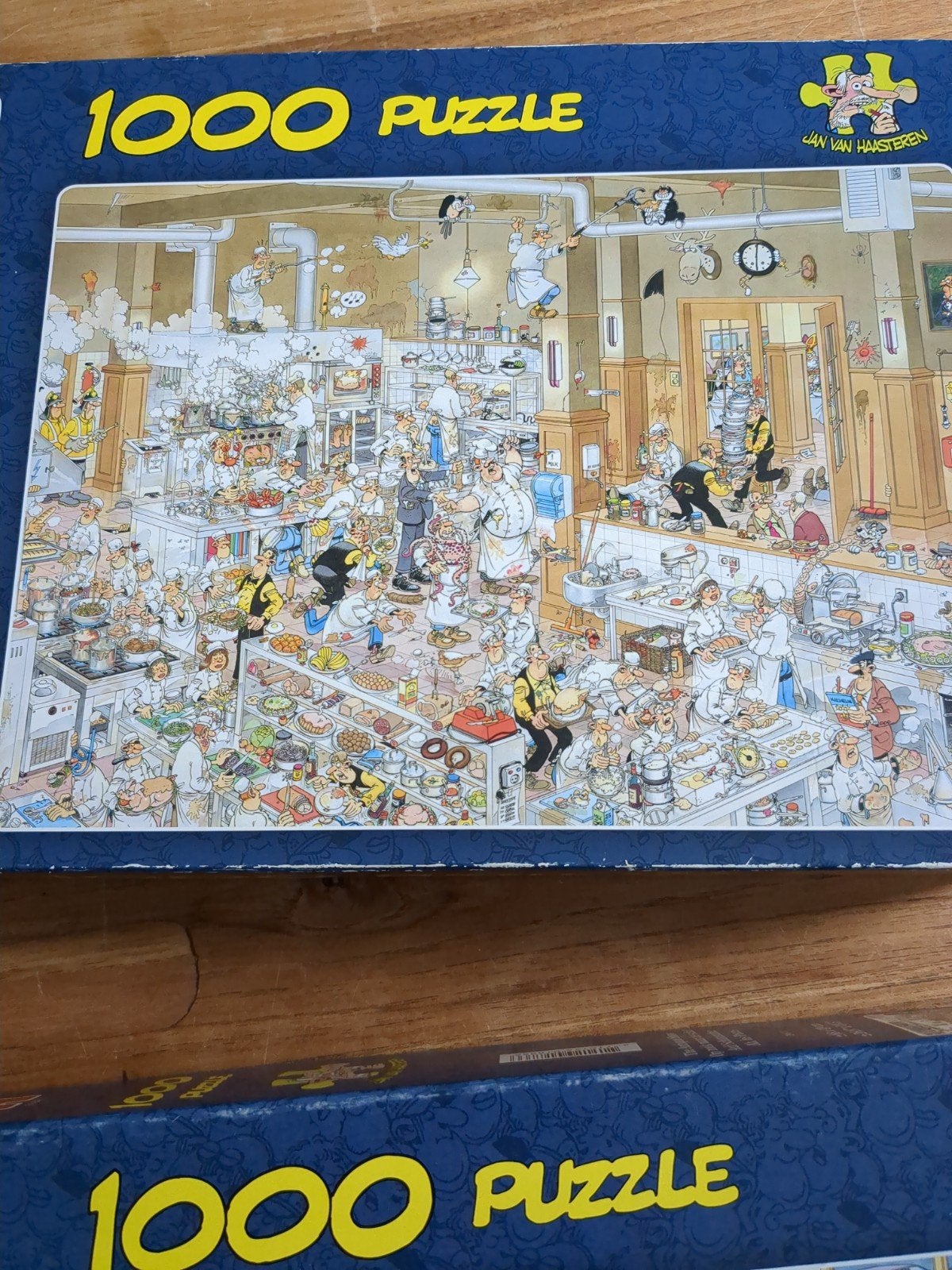 Jan van Haasteren en King 1000 stukjes puzzels, Hobby en Vrije tijd, Denksport en Puzzels, Ophalen, 500 t/m 1500 stukjes, Gebruikt