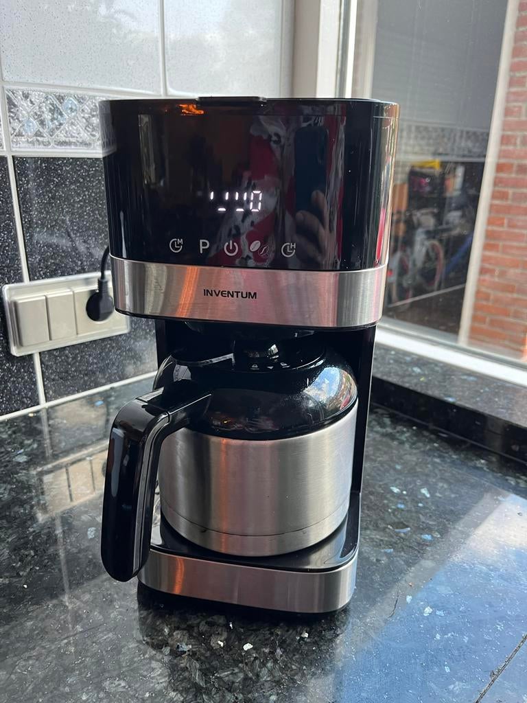 Inventum Koffiezetapparaat met Thermoskan - Zwart/RVS, 10 kopjes of meer, Koffiemachine, Gemalen koffie, Ophalen of Verzenden