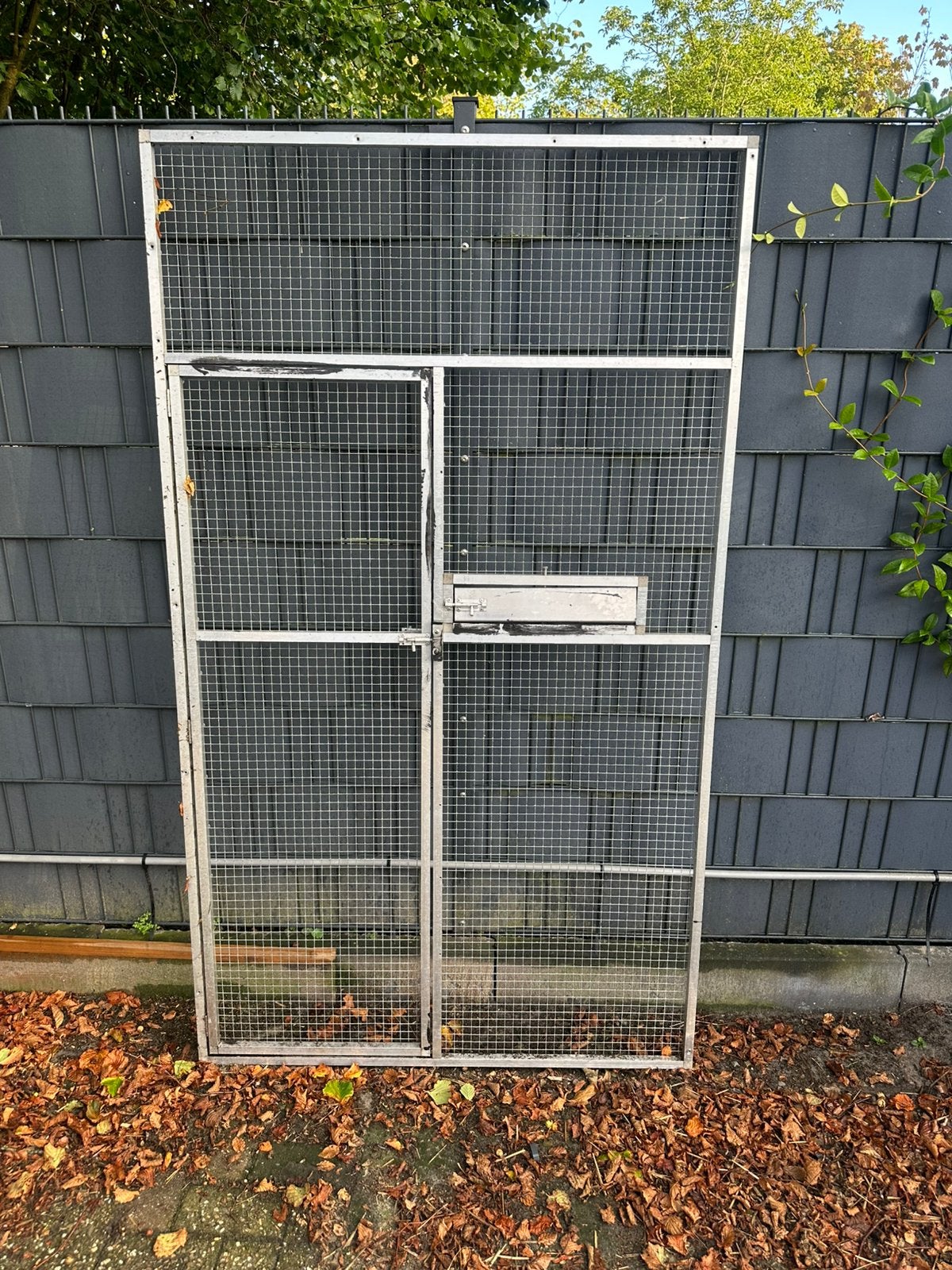 Aluminium volièredeel 194 x 112 cm met deur, Ophalen, Zo goed als nieuw, Aluminium, Volière