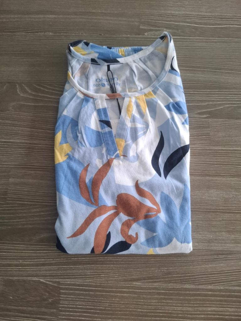 Nieuw Olsen top lange mouwen Blauw & Geel & Wit, Maat 38/40 (M), Blauw, Nieuw, Ophalen of Verzenden