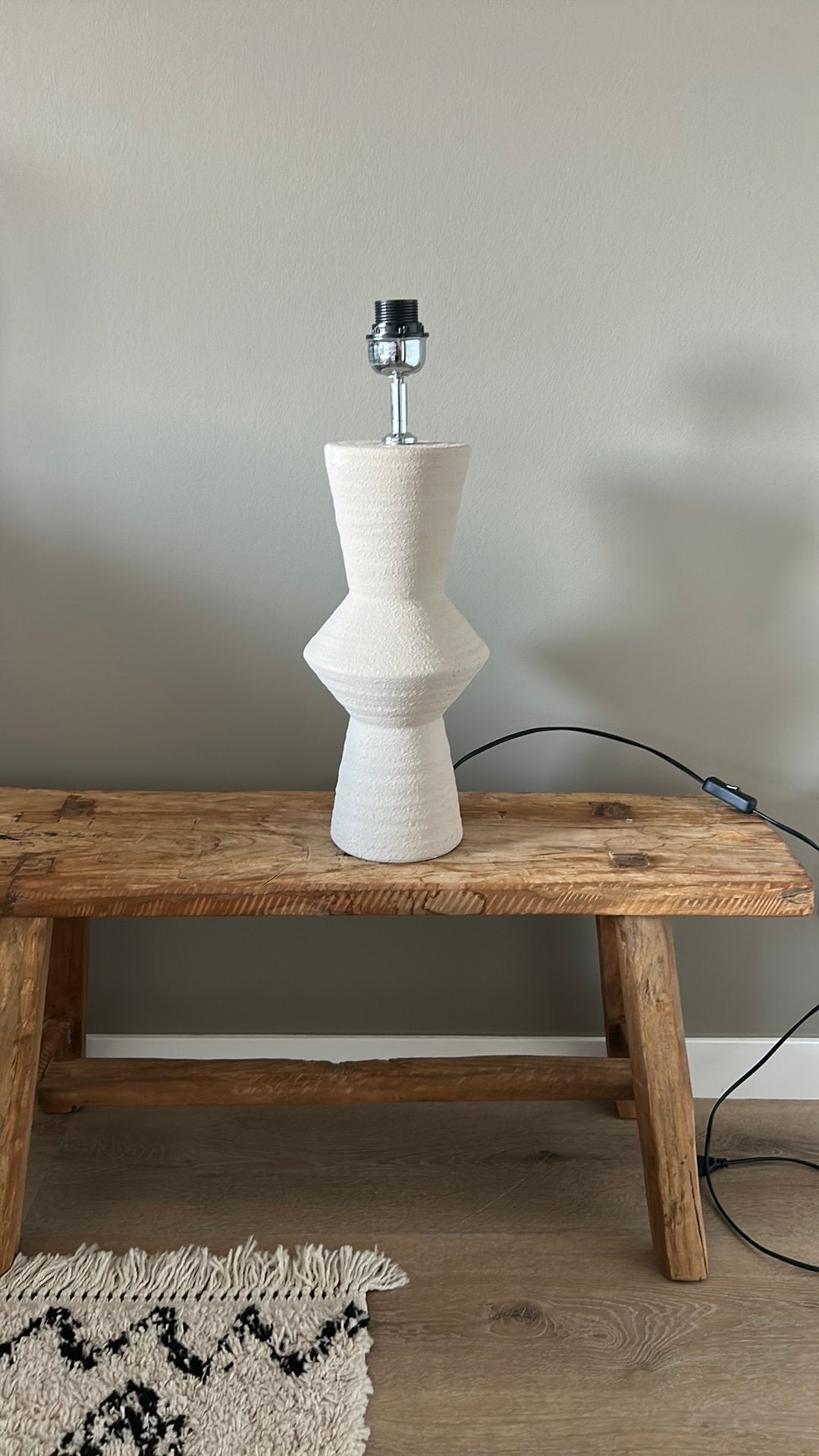 Lampen voet, Met schakelaar, E27 (groot), 40 cm, Steen/keramiek