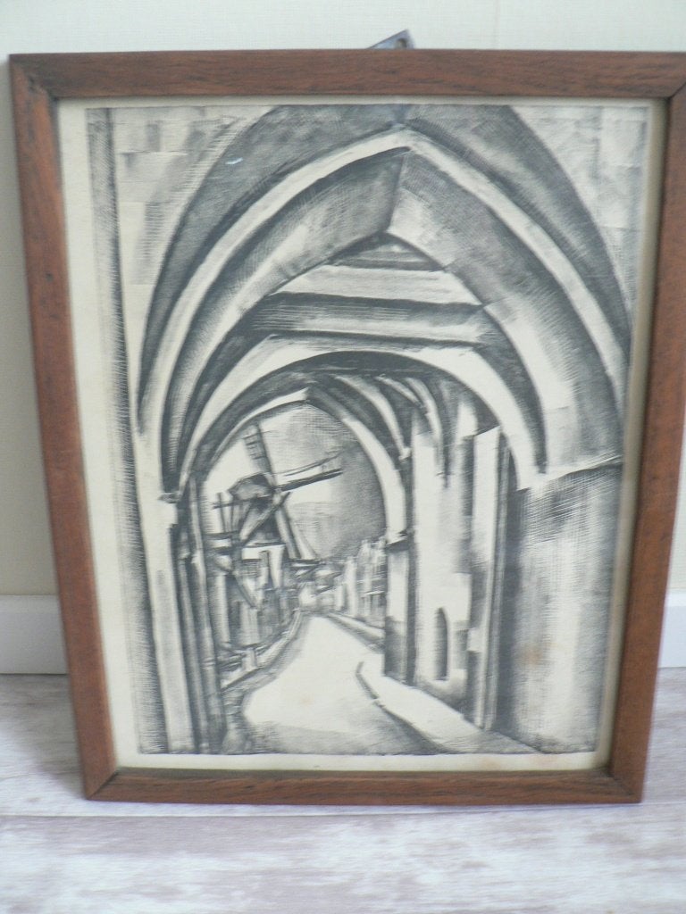 Jelle Troelstra – Litho: Nobelpoort Zierikzee, Antiek en Kunst, Ophalen of Verzenden, Lithografie