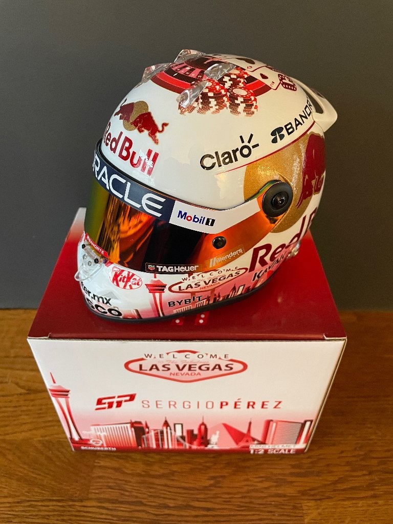 Sergio Perez Schubert Helm 1:2 GP Las Vegas 2023, Verzamelen, Ophalen of Verzenden, Nieuw, Formule 1