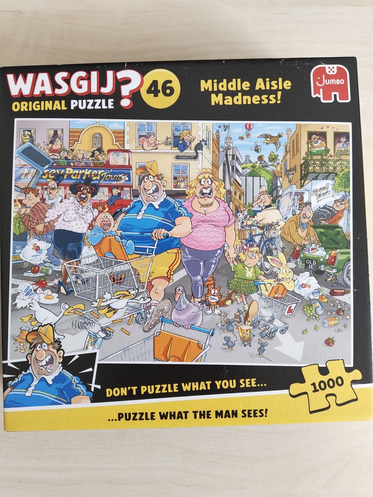 Wasgij? Original Puzzel 46 - Middle Aisle Madness! 1000 st, Ophalen, 500 t/m 1500 stukjes, Zo goed als nieuw, Legpuzzel