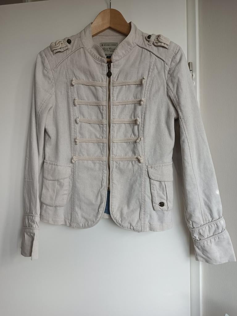 Linnen colbert, Ophalen of Verzenden, Zo goed als nieuw, Maat 36 (S), Beige