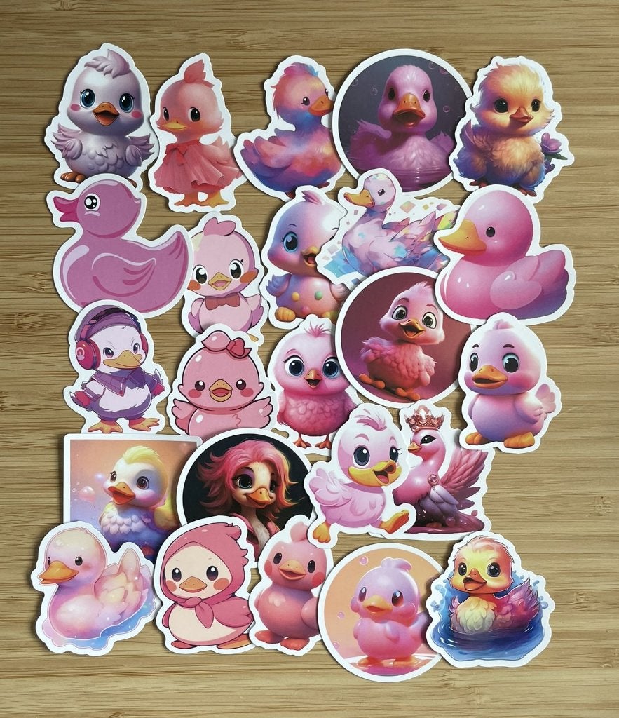 Eendjes roze thema kleur stickers, Verzenden, Nieuw, Meerdere stickers