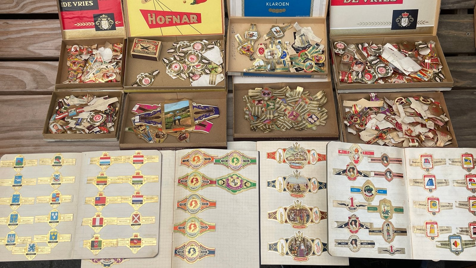 Verzameling sigarenbandjes (60-70 jaar oud), Verzamelen, Overige Verzamelen, Ophalen, Gebruikt