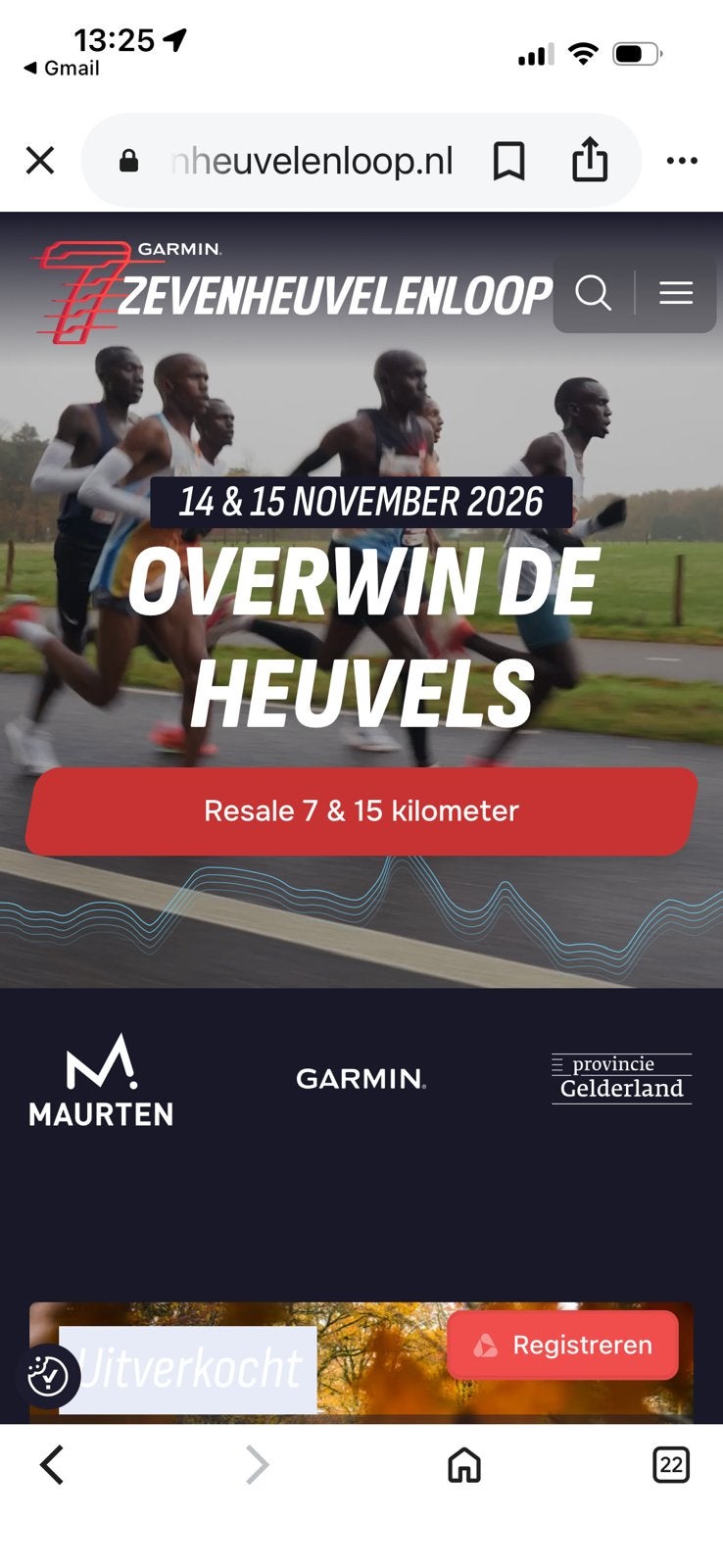 GEZOCHT: startbewijs 7 heuvelenloop  Nijmegen 15 km, Eén persoon