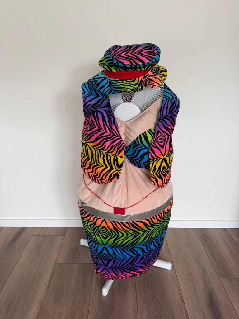 Regenboog zebra kostuum voor feestjes, Ophalen