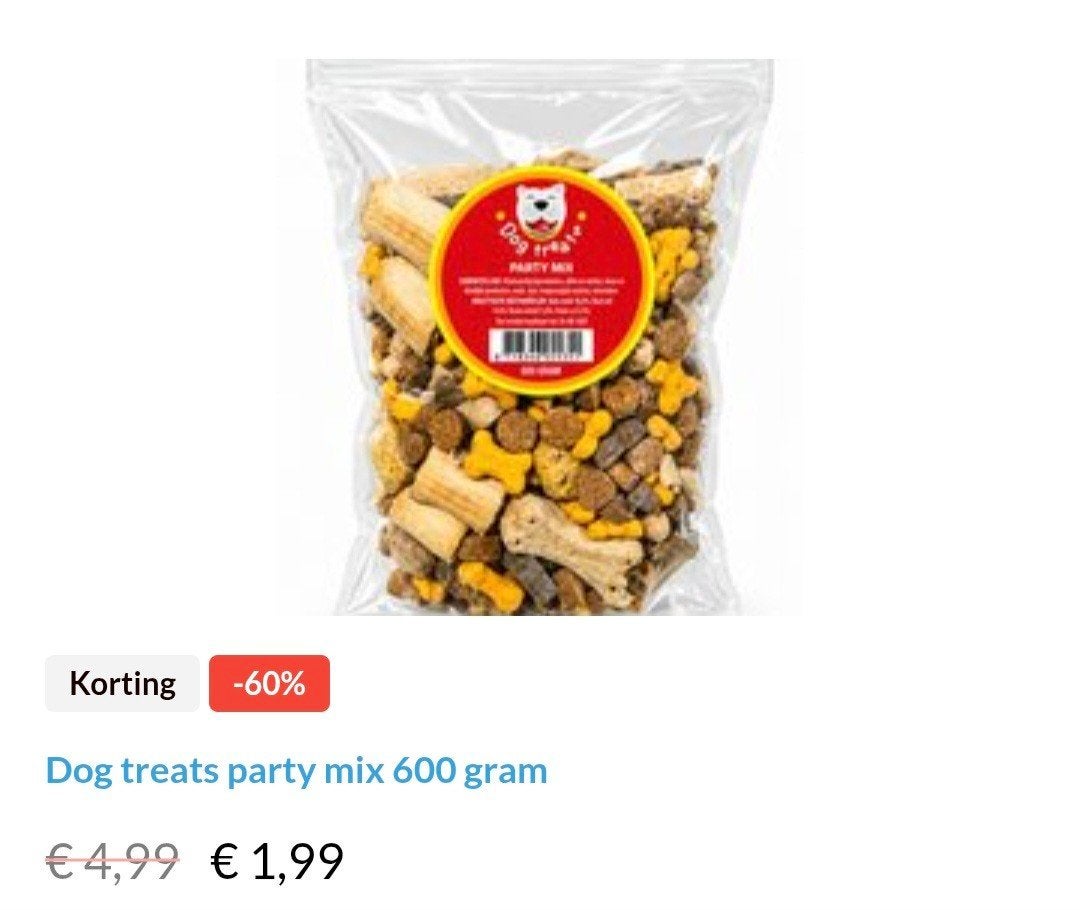 Dog treats party mix 600 gram, Dieren en Toebehoren, Ophalen of Verzenden, Hond