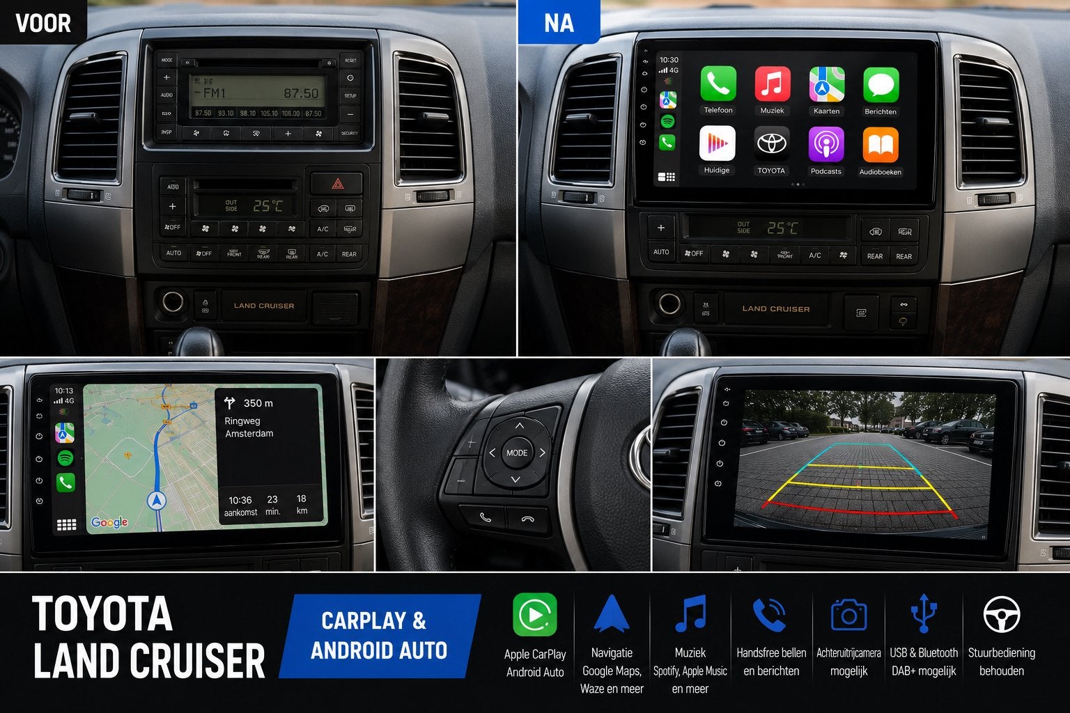 Toyota Land Cruiser CarPlay & Android Auto Inbouw, Auto diversen, Autoradio's, Ophalen, Nieuw