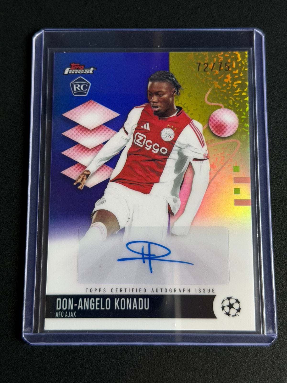 don-angelo konadu /75 auto topps finest ucc ucl, Ophalen of Verzenden, Nieuw, Losse kaart, Foil