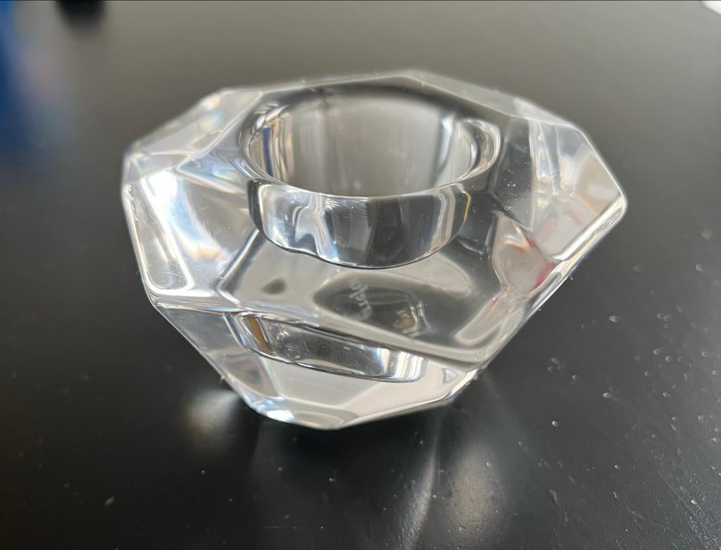 Orrefors Zweden Glazen Kandelaarsvaas - Dik Glas, Antiek en Kunst, Antiek | Kandelaars, Glas, Ophalen of Verzenden