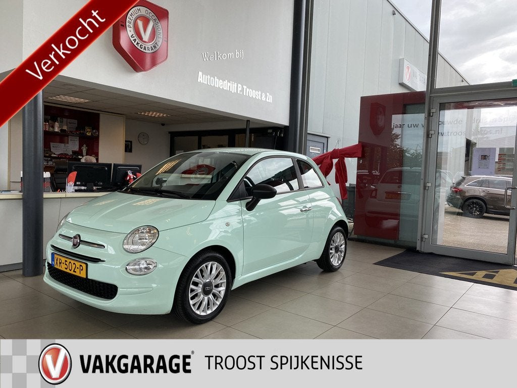 Fiat 500 0.9 TwinAir Turbo Popstar,Airco,Cruiscontrol,Bleuto, Voorwielaandrijving, 12 maanden, Stof, Gebruikt