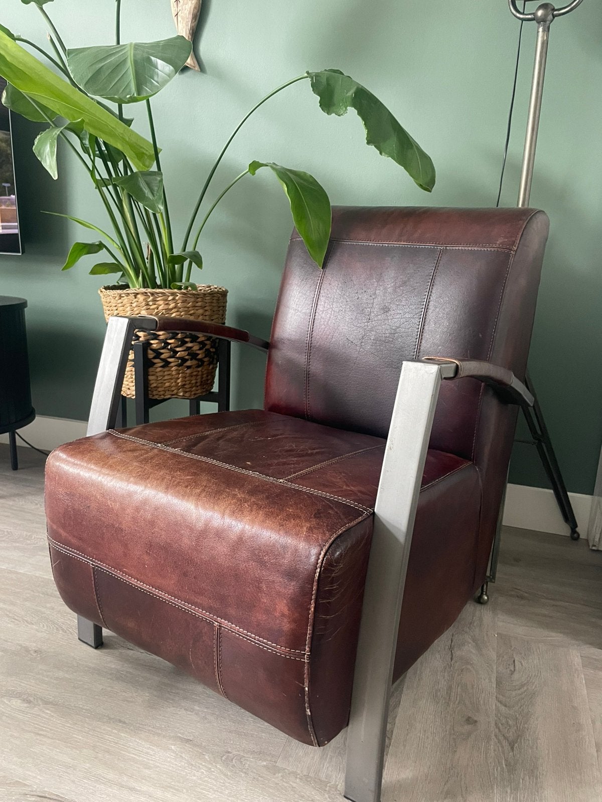 Leren fauteuil Lima Vintage, Ophalen, Gebruikt, Eenpersoons, Minder dan 150 cm