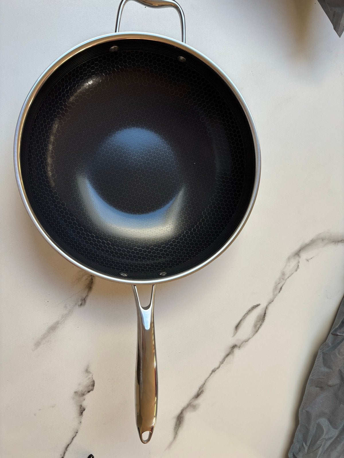 Nieuwe HexClad Wokpan 30 cm, Antiaanbaklaag, Nieuw, Ophalen of Verzenden, Rvs