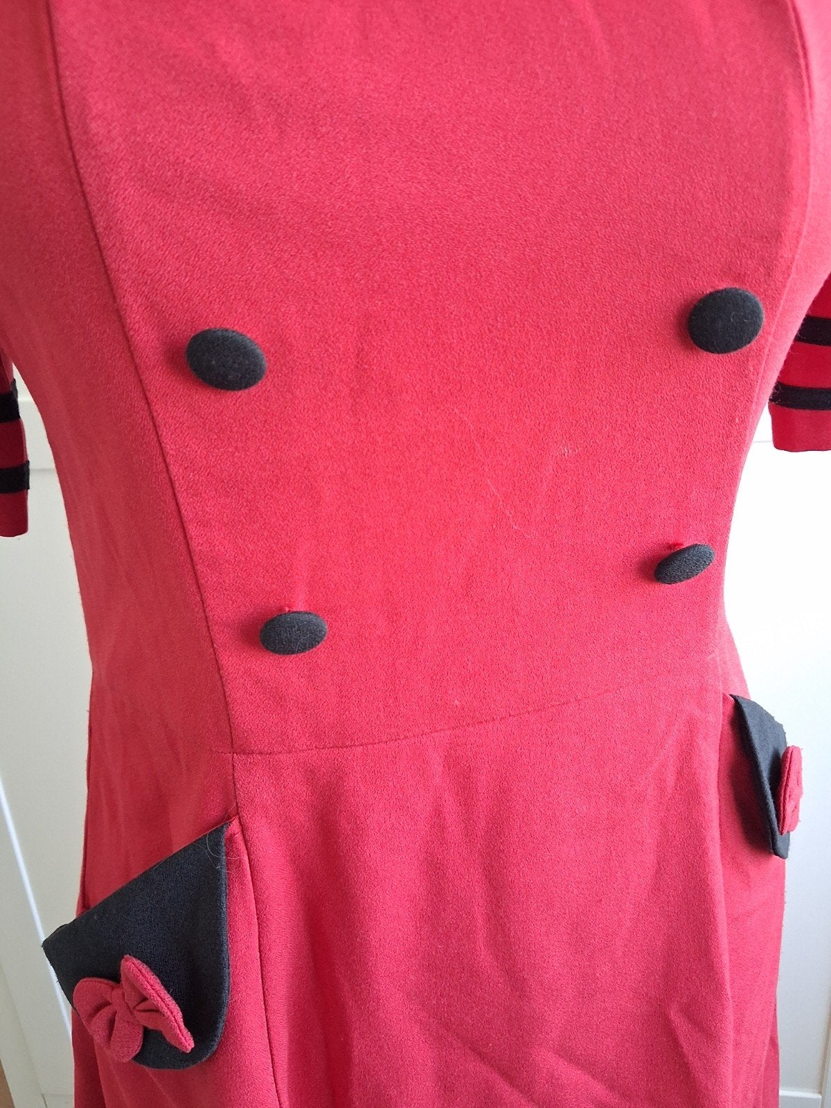 Rode retro jurk, Kleding | Dames, Jurken, Ophalen of Verzenden, Knielengte, Maat 36 (S), Rood