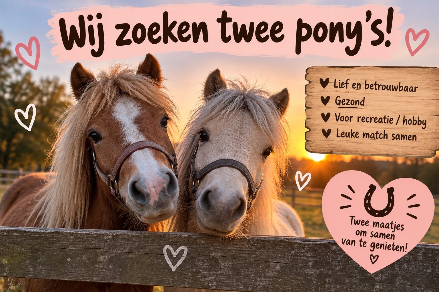 Gouden thuis aangeboden voor 2 kinderpony’s, Dieren en Toebehoren