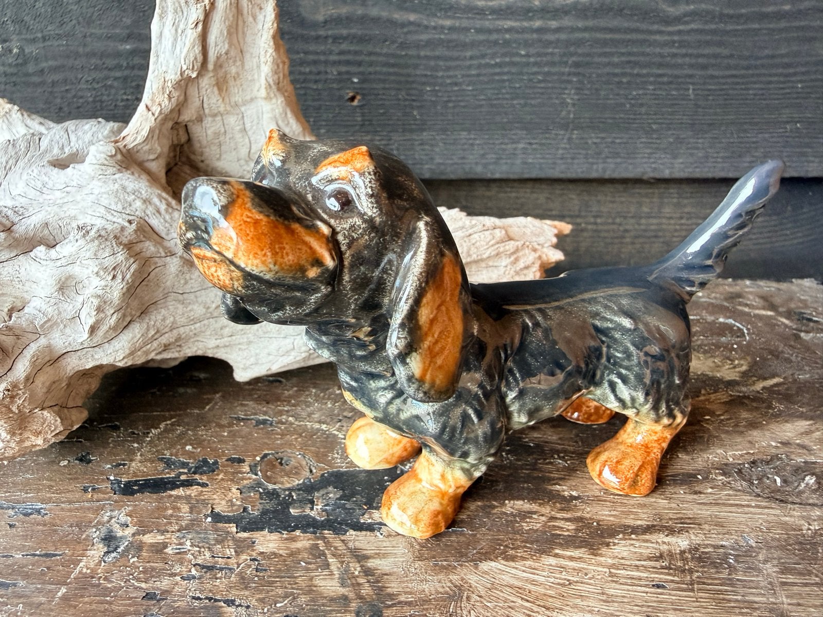 Vintage Goebel Basset Hound / teckel beeldje, 11 cm lang, Ophalen of Verzenden