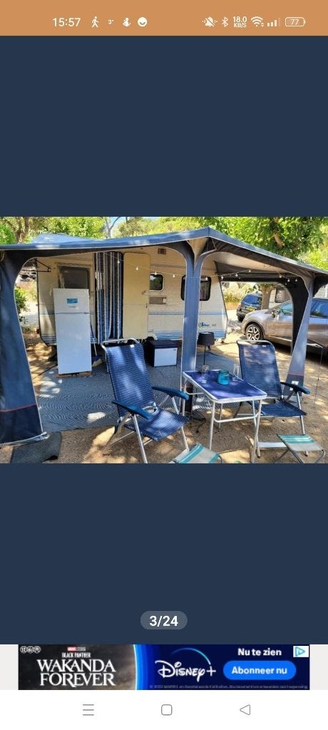 Caravelair Silver 395 (1999) in Spanje + stalling, Koelkast, Treinzit, Particulier, 4 tot 5 meter