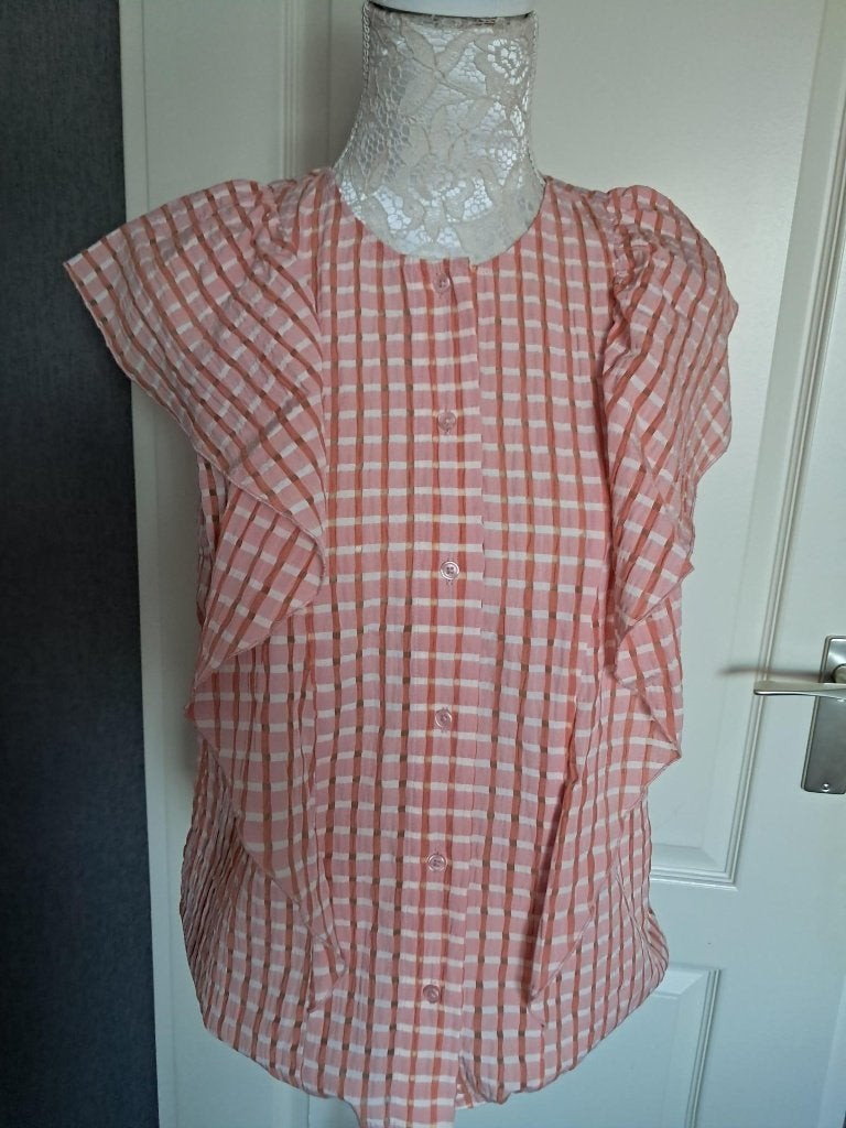 Blouse InWear NIEUW  Kleur : Zalm Wit maat : 36, Overige kleuren, Nieuw, Ophalen of Verzenden, Maat 36 (S)