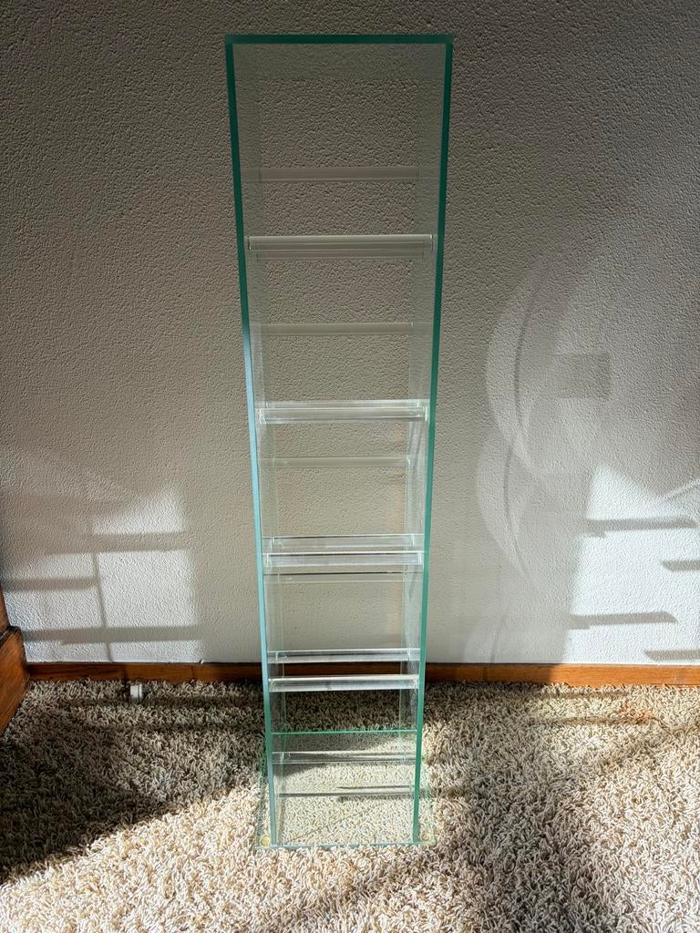 Glazen cd zuil in zeer goede staat, Ophalen, Gebruikt, Glas, 25 tot 75 discs