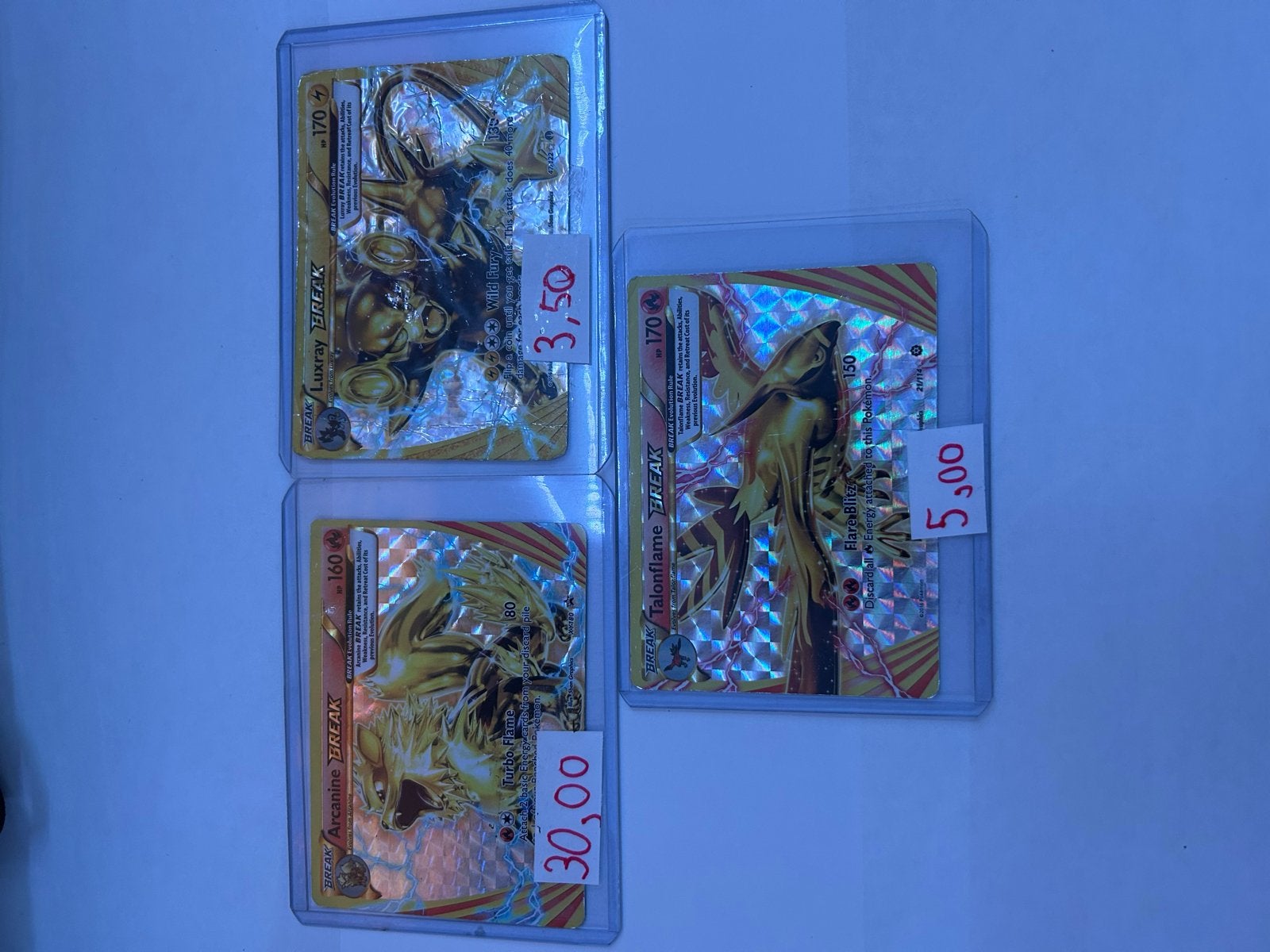 Pokémon BREAK kaarten: Luxray, Talonflame, Arcanine, Ophalen of Verzenden, Zo goed als nieuw, Meerdere kaarten, Foil