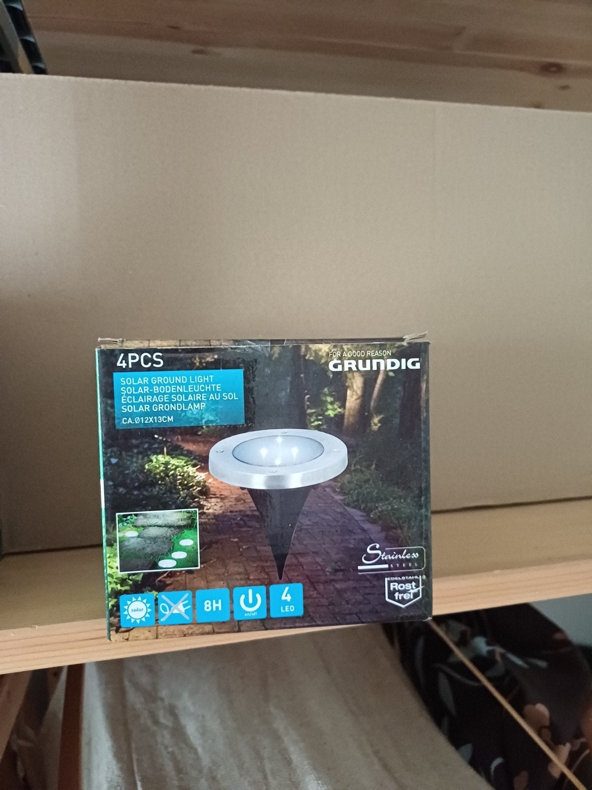 Grundig Solar Grondlampen - 4 stuks - RVS - LED, Zonne-energie, Minder dan 50 watt, Nieuw, Ophalen of Verzenden