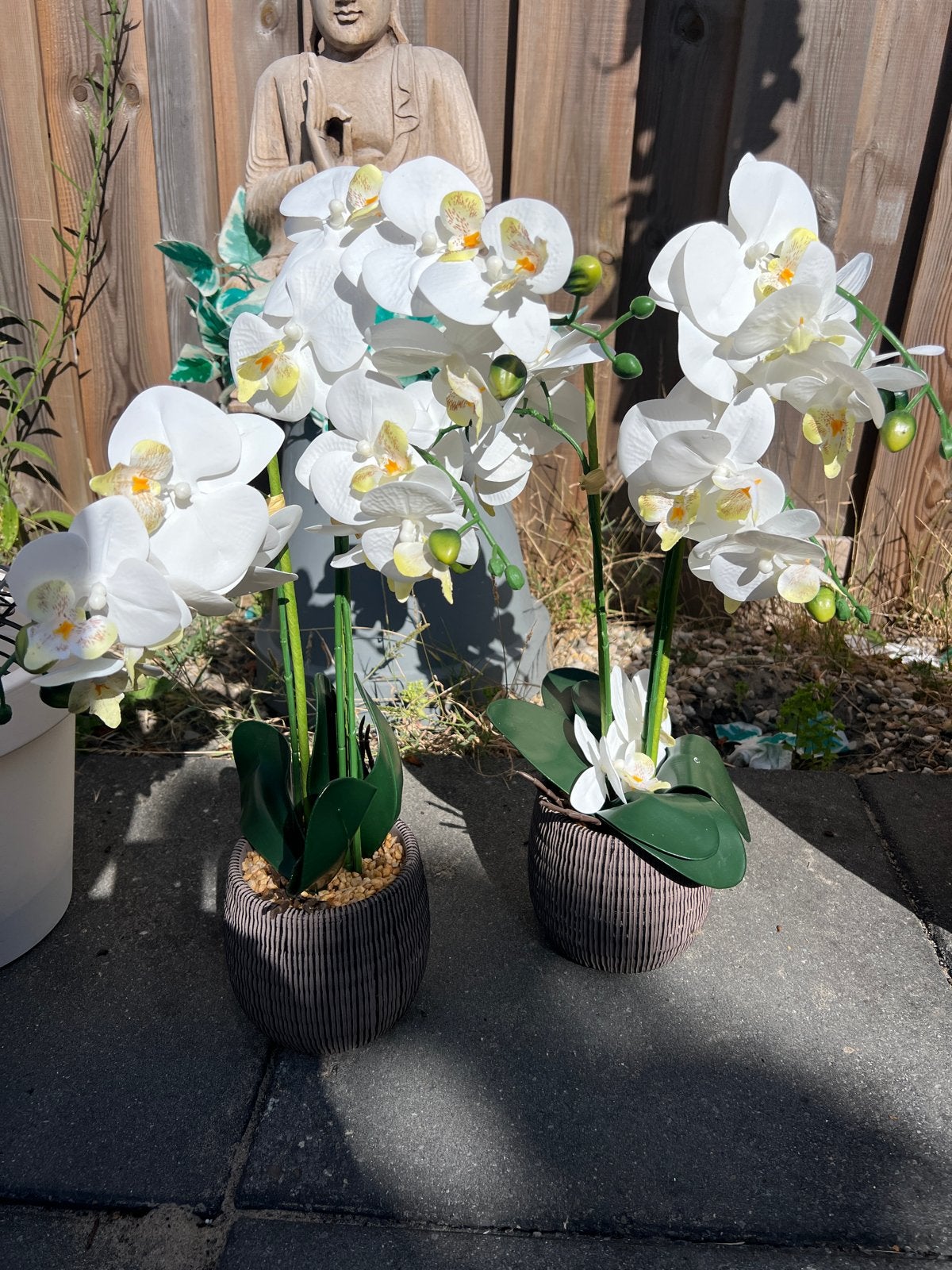 Set van 2 kunst orchideeën in pot - Wit, Ophalen, Binnen, Kunstplant, Nieuw