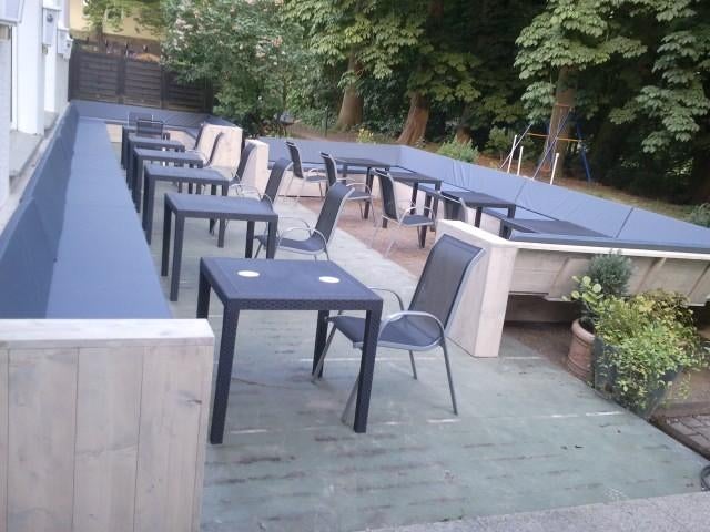 Horeca inrichting steigerhout loungebank loungeset hoekbank, Ophalen of Verzenden