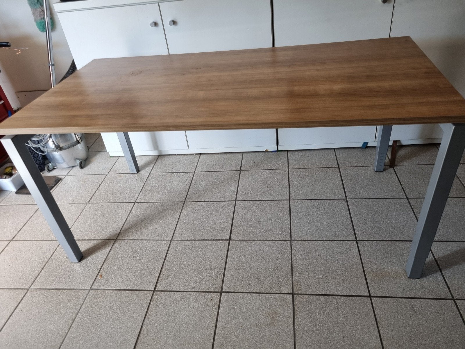Verstelbare bureau/eettafel 80x160cm met houten blad, Huis en Inrichting, Tafels | Eettafels, Gebruikt, Modern, functioneel, 50 tot 100 cm