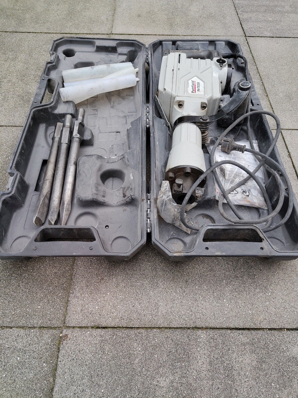Pattfield PA-1700SH sloophamer met koffer en beitels, Ophalen of Verzenden, Gebruikt, Overige typen, Overige merken