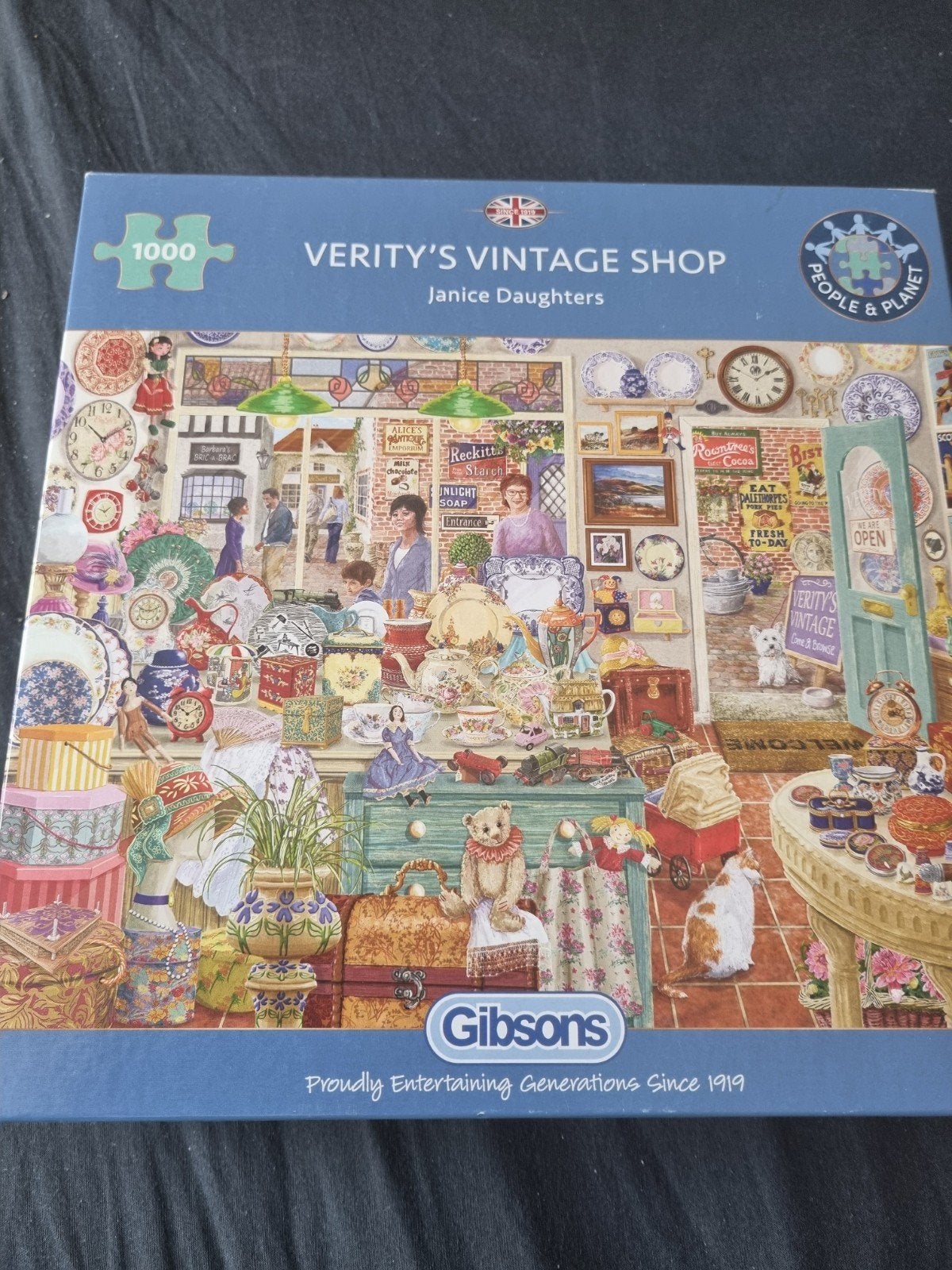 Gibson puzzel Verity vintage shop, Ophalen of Verzenden, 500 t/m 1500 stukjes, Zo goed als nieuw