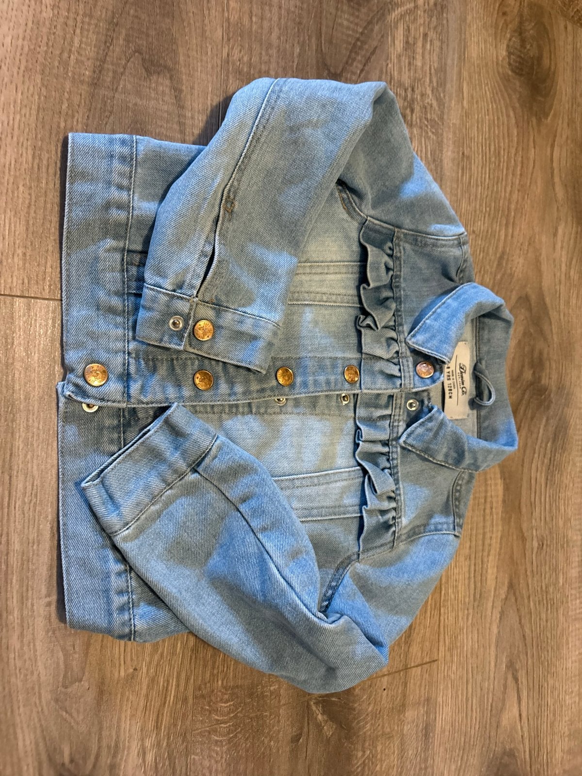 Denim Co. spijkerjasje met ruches - maat 122 (7-8 jaar), Kinderen en Baby's, Ophalen of Verzenden, Gebruikt, Meisje, Jas