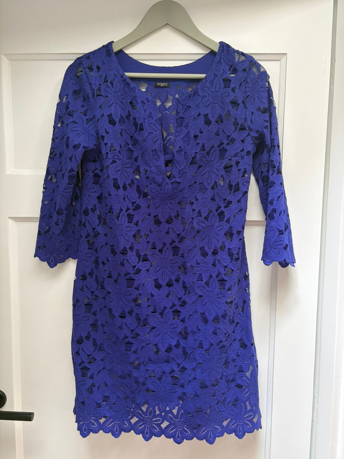 Kaftan / strand jurkje V-hals 3/4 mouwen, Verzenden, Zo goed als nieuw, Maat 34 (XS) of kleiner, Paars
