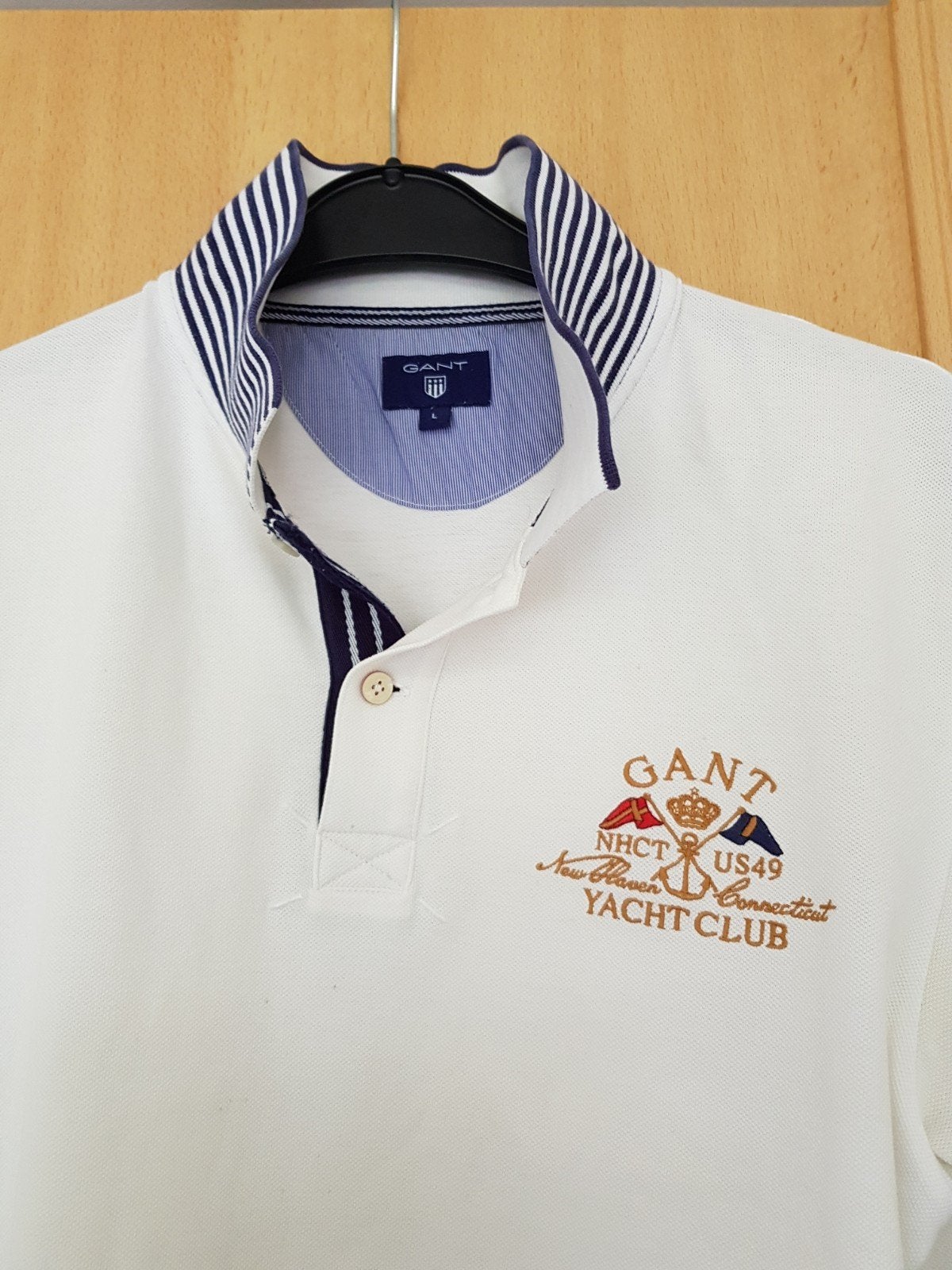 GANT polo, Maat 52/54 (L), Ophalen of Verzenden, Zo goed als nieuw, Wit
