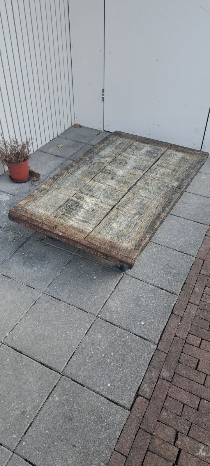 Stevige salontafel op wielen - 125x75x20 cm, Ophalen, Minder dan 45 cm, Gebruikt, 75 cm of meer