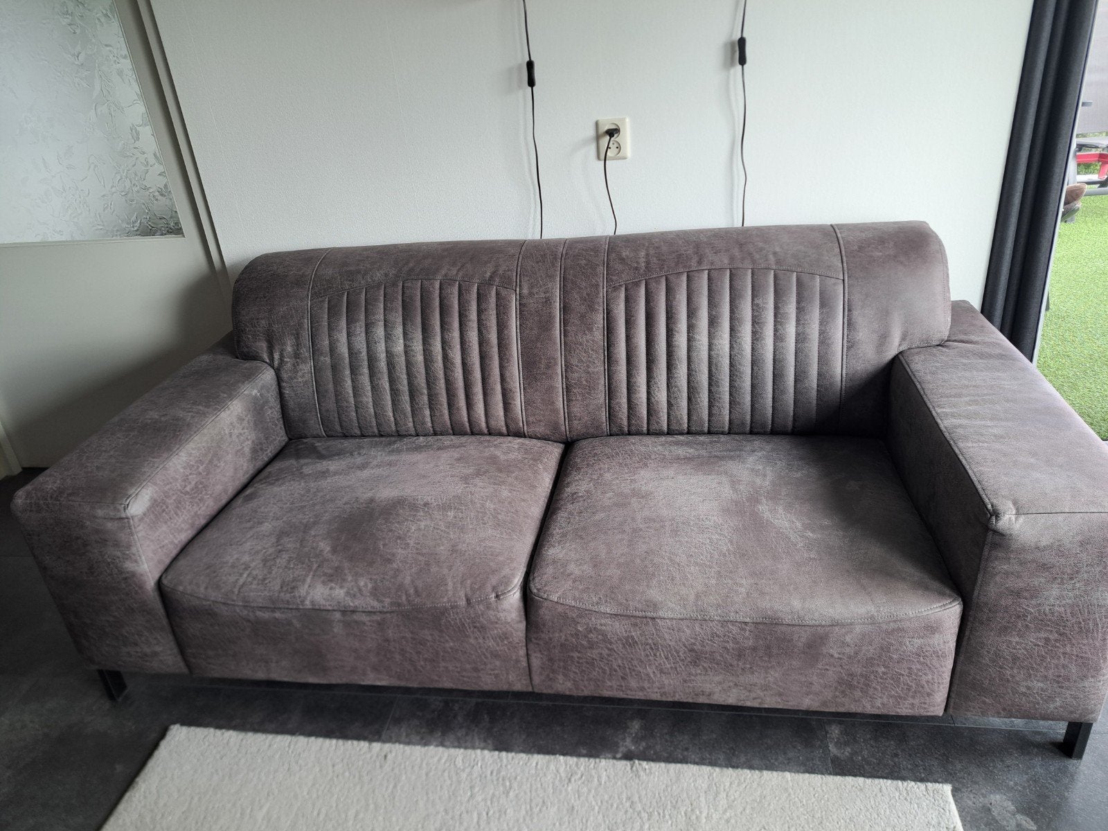 Bankstel: Comfortabele 2 en 3 zitsbank in Western Grey, Huis en Inrichting, Ophalen, Overige maten, 150 tot 200 cm, 75 tot 100 cm