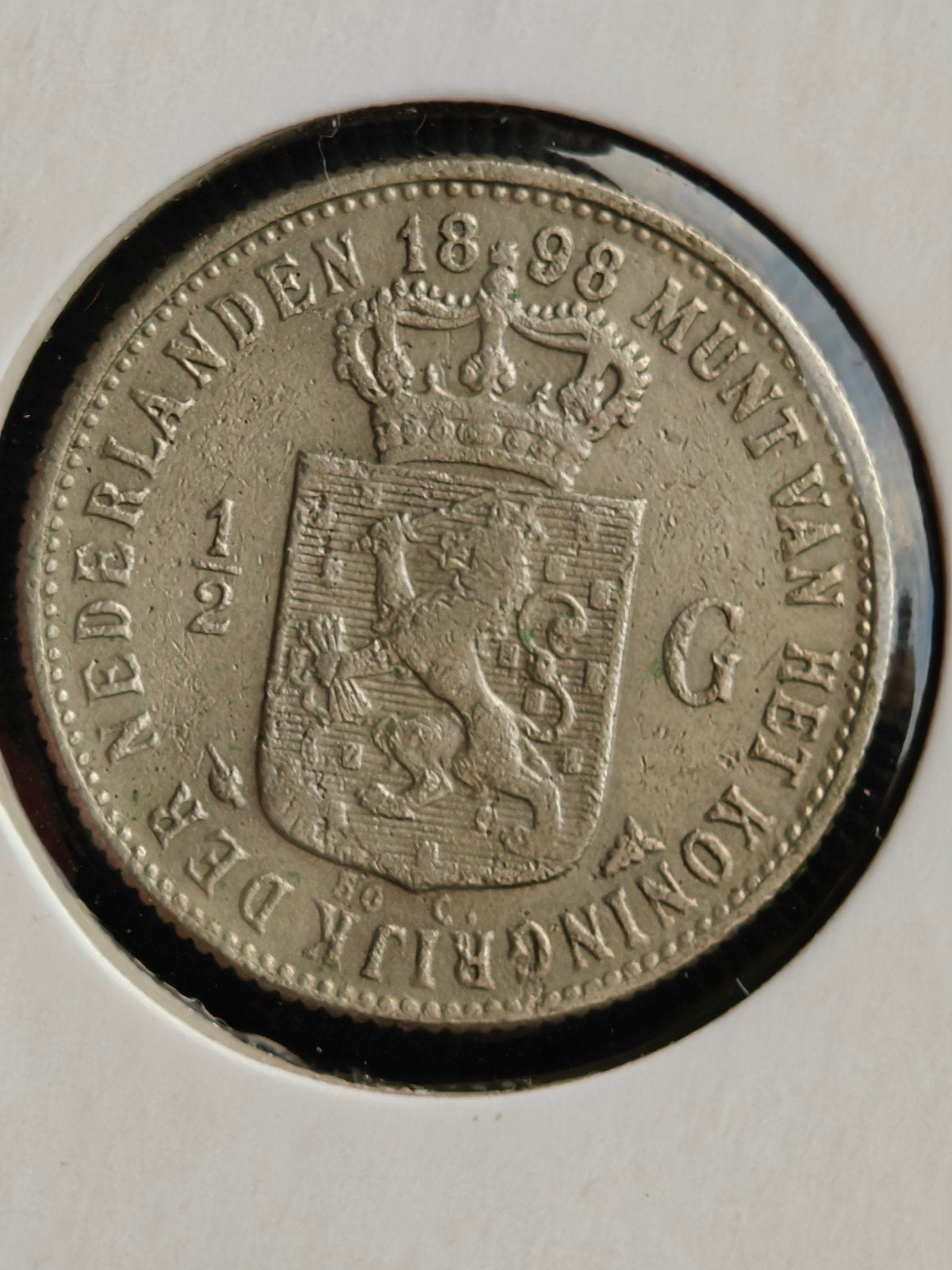 Zeldzame ½ Gulden 1898 Koningin Wilhelmina Zilver, Postzegels en Munten, ½ gulden, Zilver, Ophalen of Verzenden, Koningin Wilhelmina