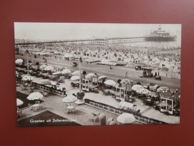 Ansichtkaart Scheveningen Strand en Pier Nederland 1960, Verzenden, 1960 tot 1980, Ongelopen, Zuid-Holland