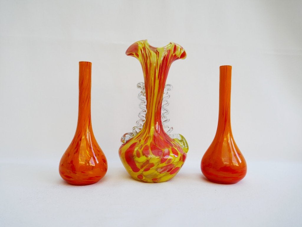 3 tal restglas vaasjes in Art Deco stijl, Verzenden