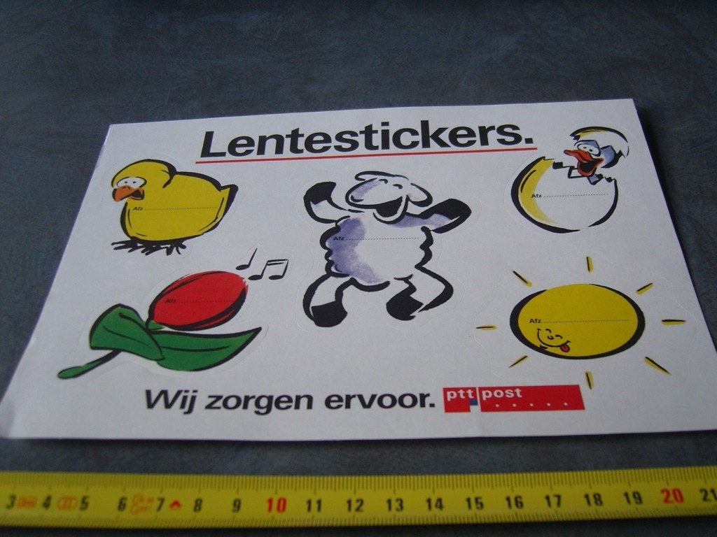 sticker  PTT POST  Lentestickers Wij zorgen ervoor, Ophalen of Verzenden, Zo goed als nieuw